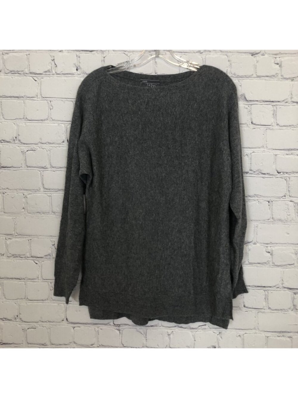 Vince 100% Cashmere Gray Sweater Size S Boat Neck